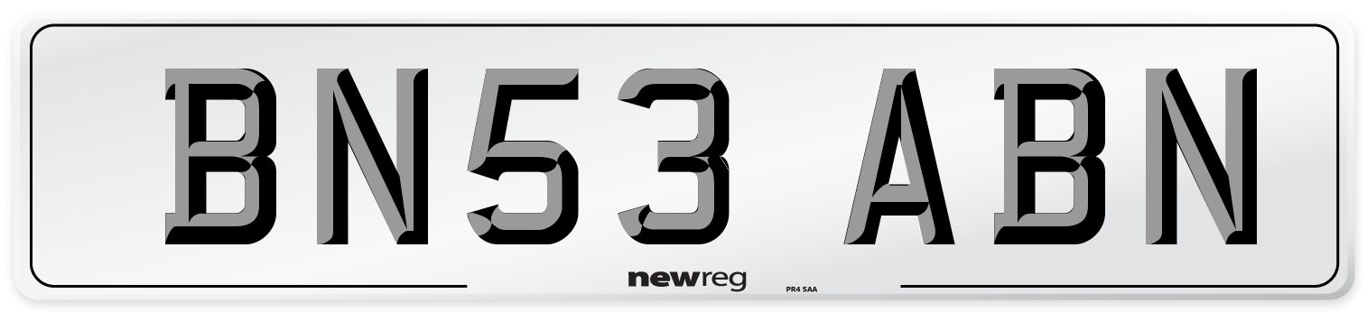 BN53 ABN Number Plate from New Reg